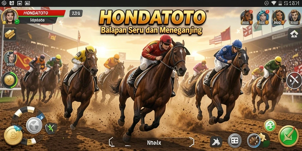 Tampilan gameplay seru HONDATOTO dengan balapan menegangkan.