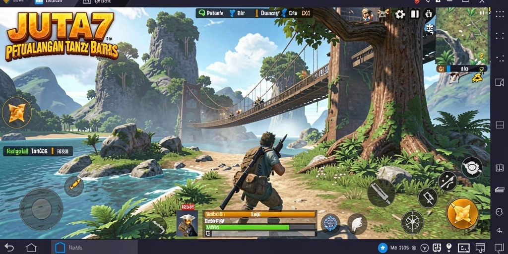 Tampilan gameplay JUTA7 di dunia yang luas dan menakjubkan.