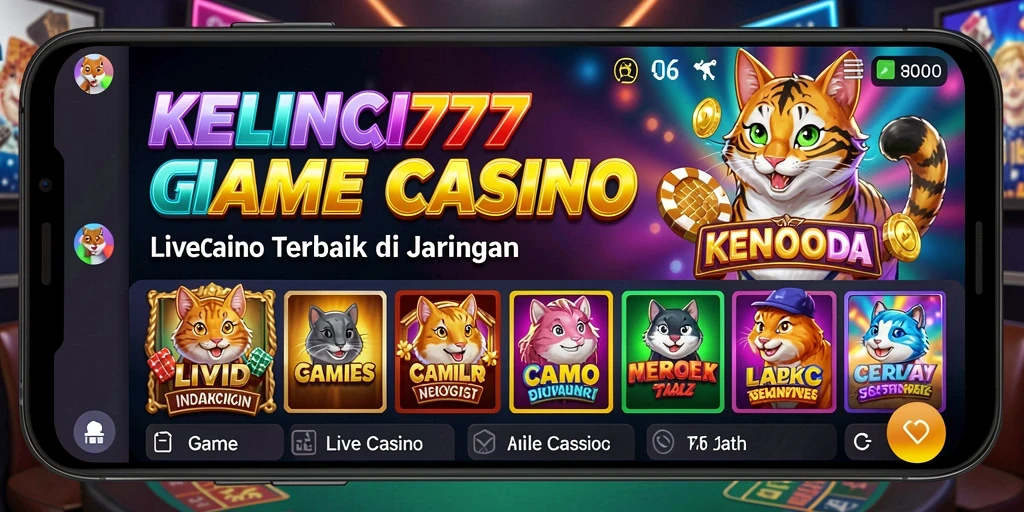 Screenshot KELINCI777 menampilkan dealer profesional dalam permainan Live Casino.