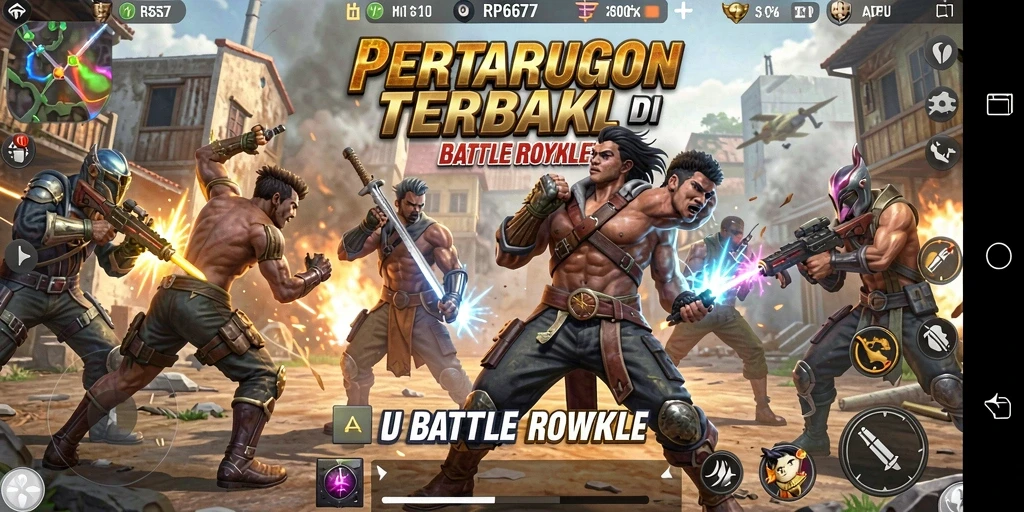 Gameplay seru RP6677 dalam arena Battle Royale.